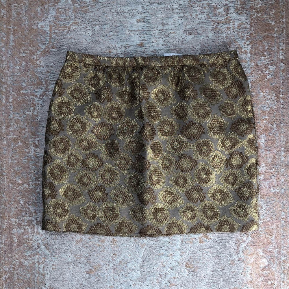 NWT J.crew gold mini skirt 00